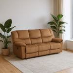 Fabric Manual Recliner (Finish Color - Biscuit Brown, Knock Down)