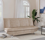 3 Seater Double Solid Wood Fold Out Sofa Cum Bed (Finish Color - Beige Delivery Condition - Pre-assembled)