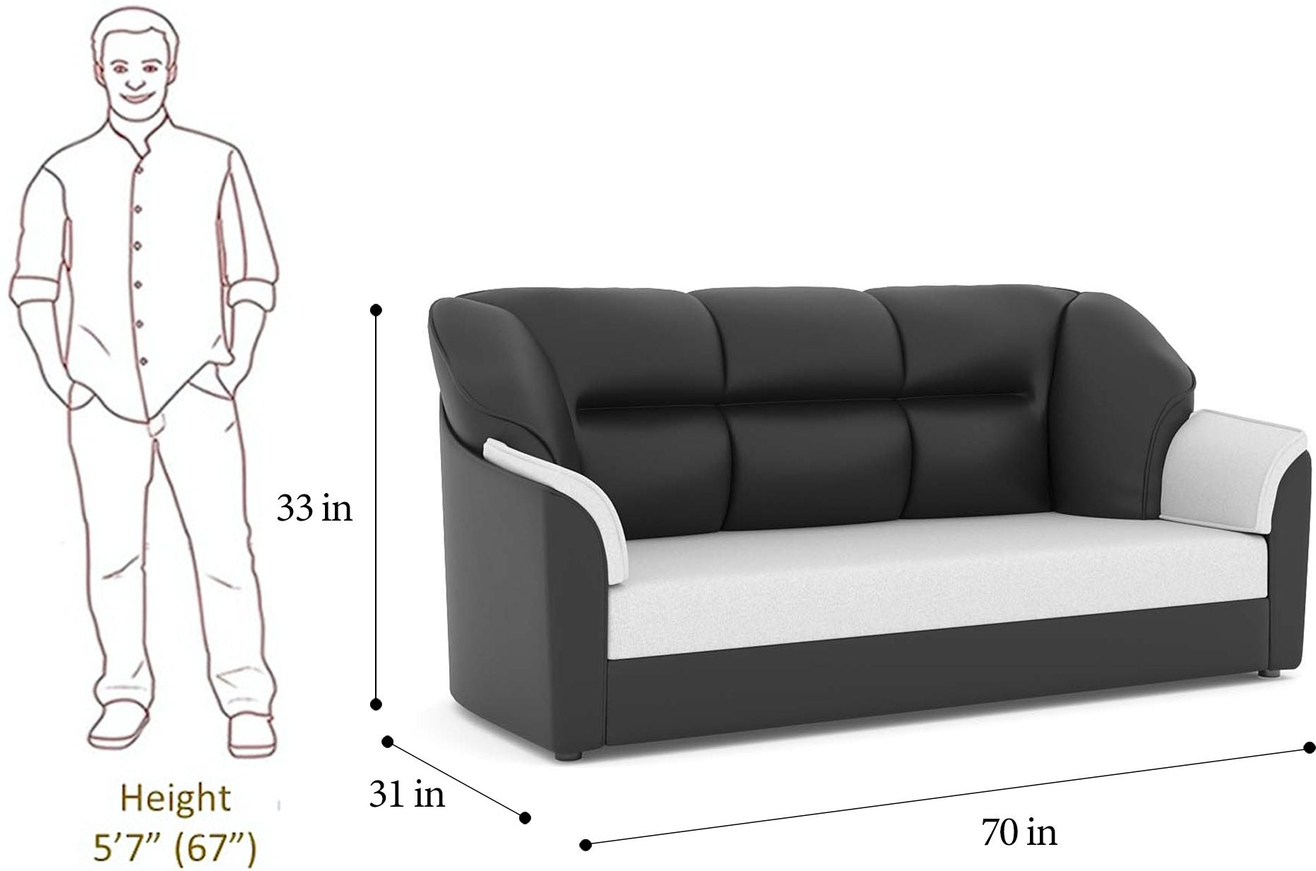 WESTIDO 3+2 Cyrus Series Leatherette 5 Seater  Sofa (Finish Color - Grey, DIY(Do-It-Yourself))