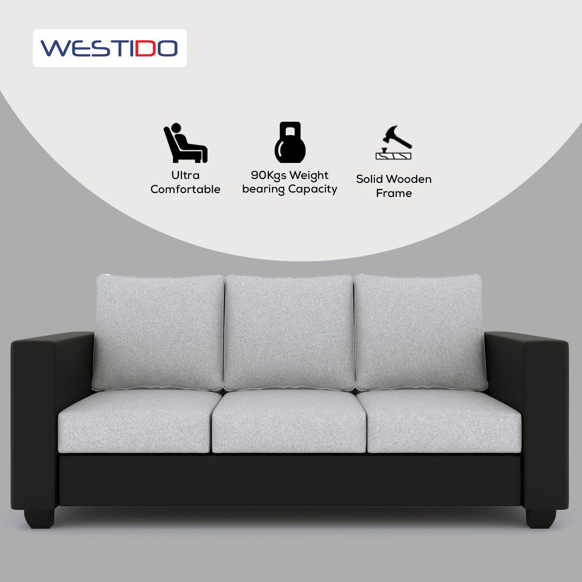 Cream Brown Upholstered 3 + 1 + 1 Sofa by Westido