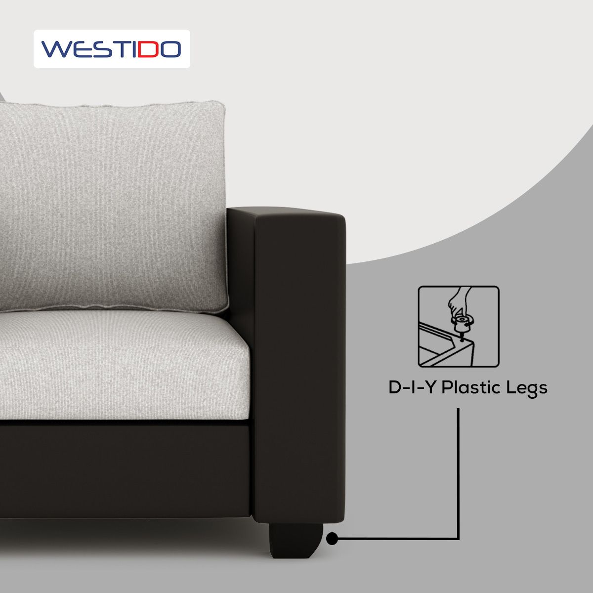 Cream Brown Upholstered 3 + 1 + 1 Sofa by Westido