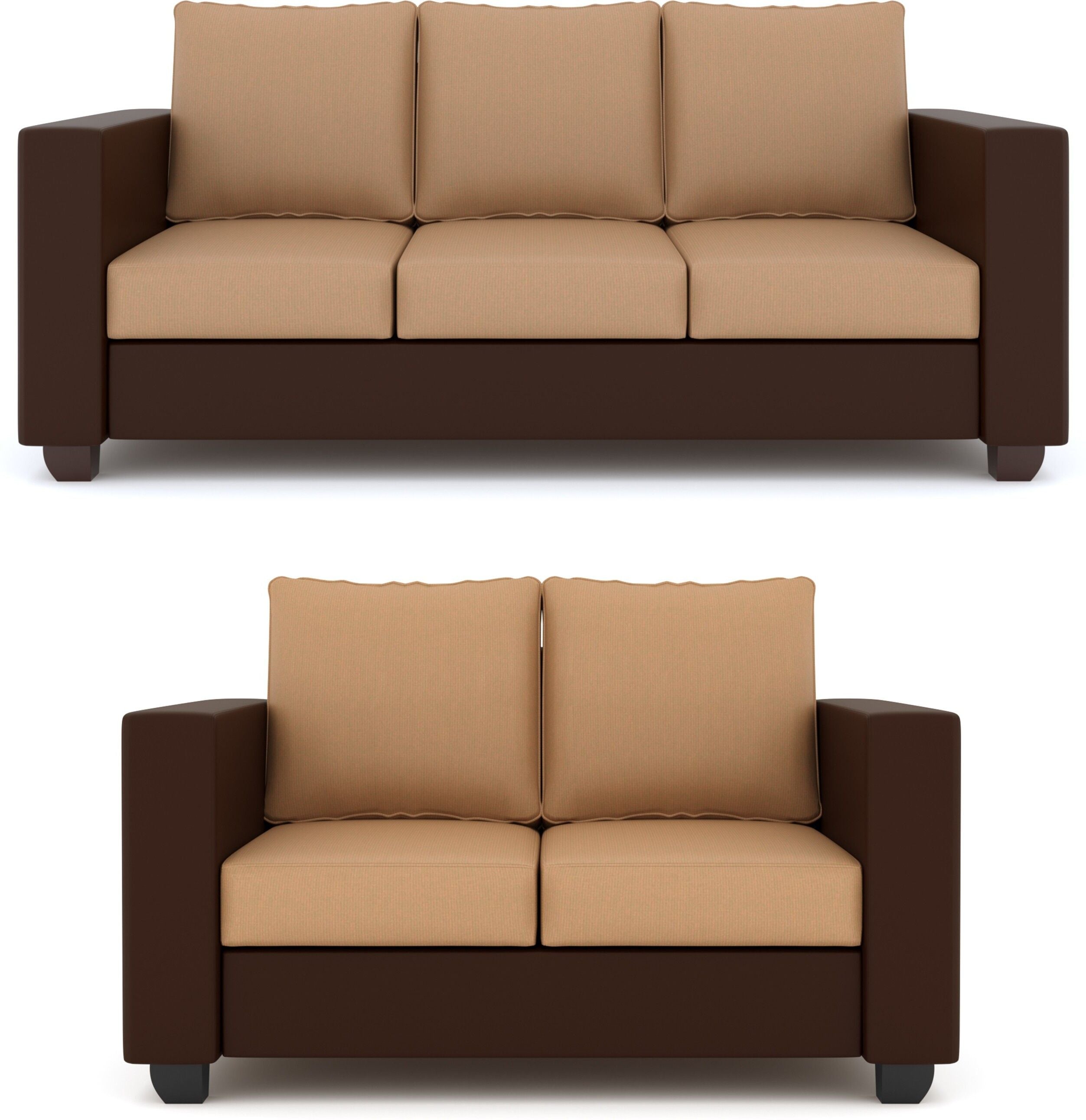 Westido Luxury 3 + 1 + 1 Sofa in Cream Brown Shade
