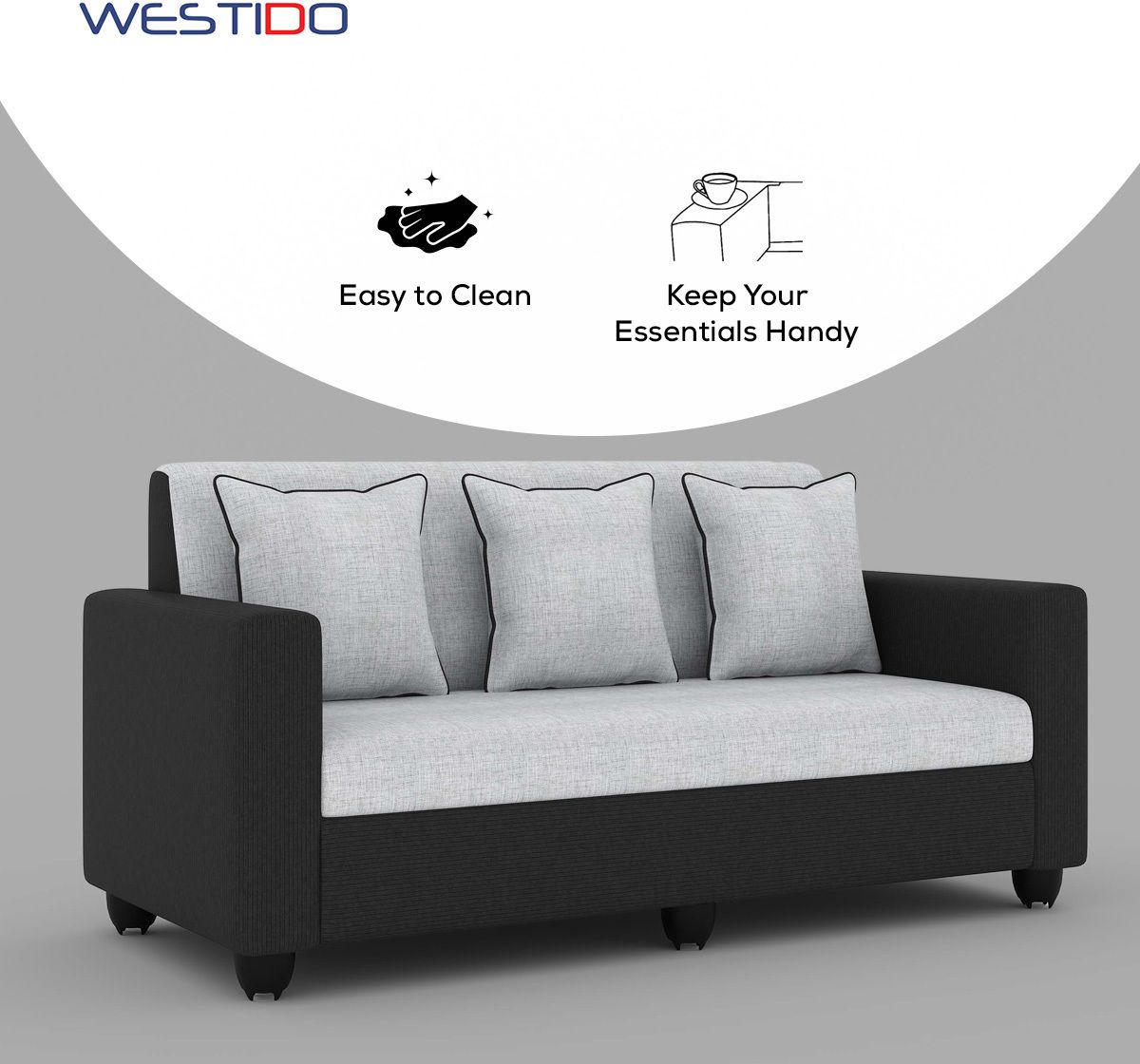 Westido Cream Brown 3 + 1 + 1 Living Room Sofa