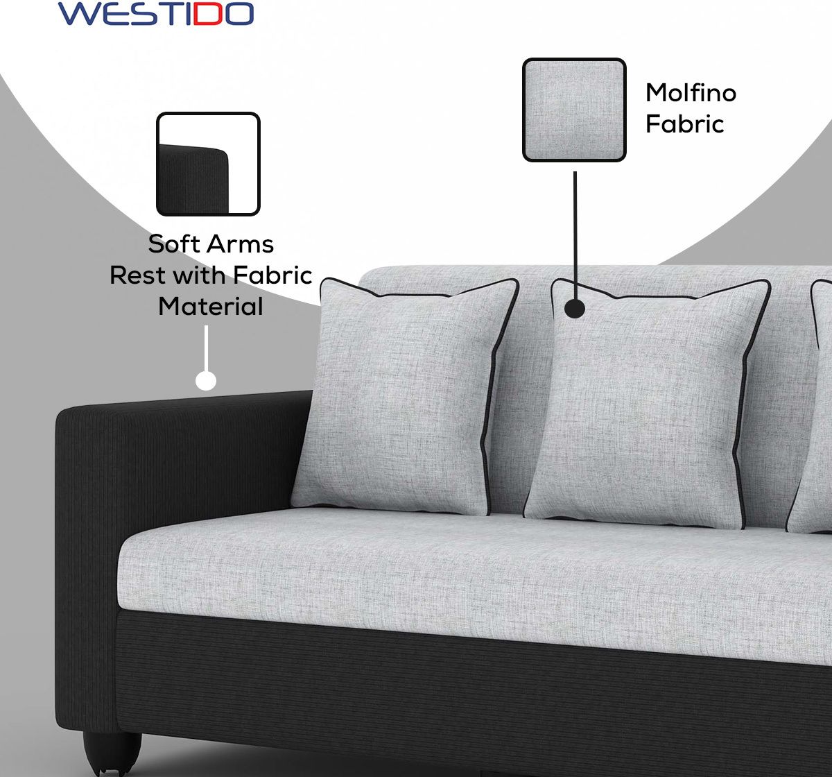 Westido Cream Brown 3 + 1 + 1 Living Room Sofa