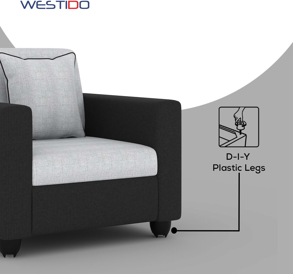 Westido Cream Brown 3 + 1 + 1 Living Room Sofa