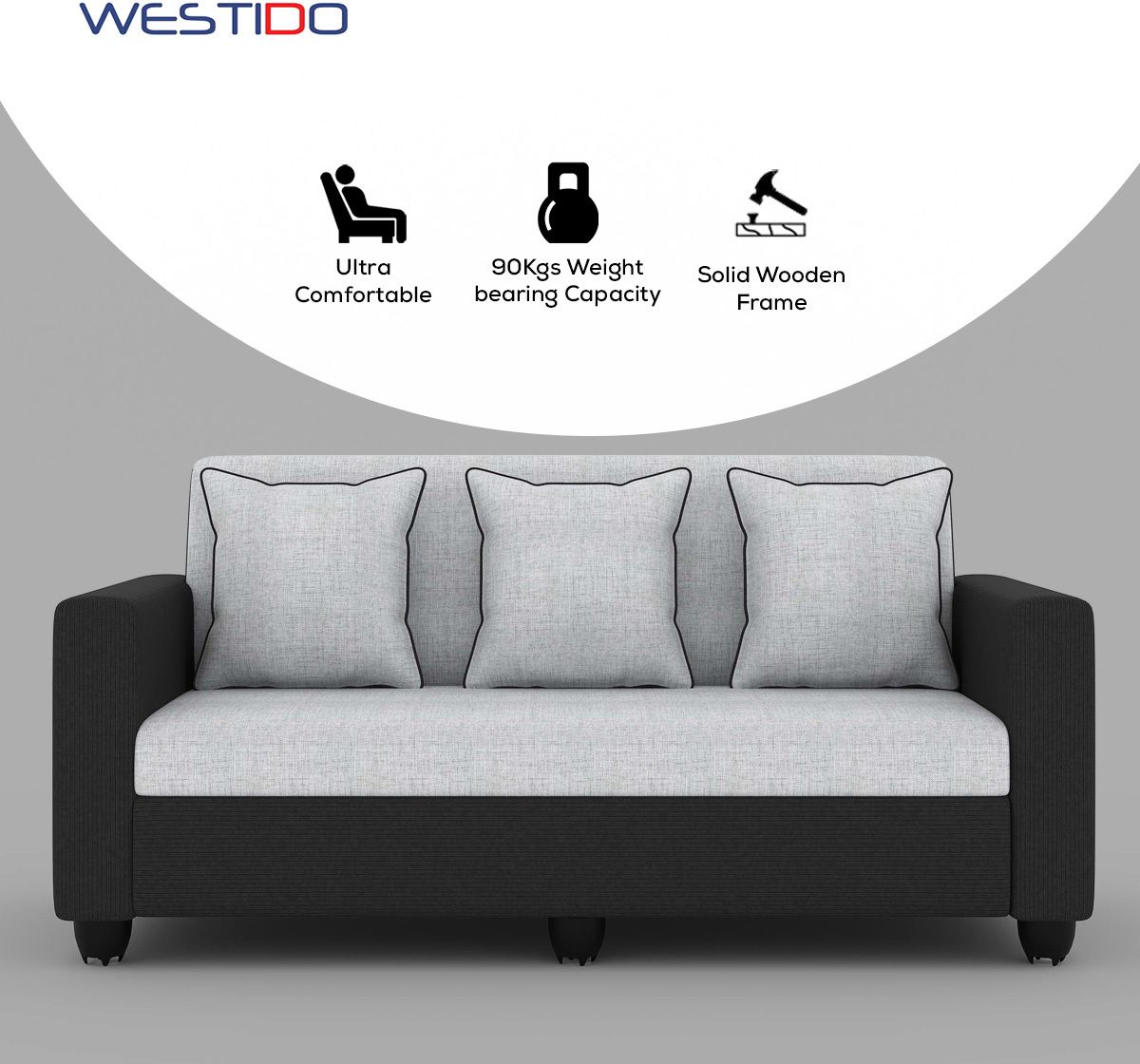 Westido Cream Brown 3 + 1 + 1 Living Room Sofa