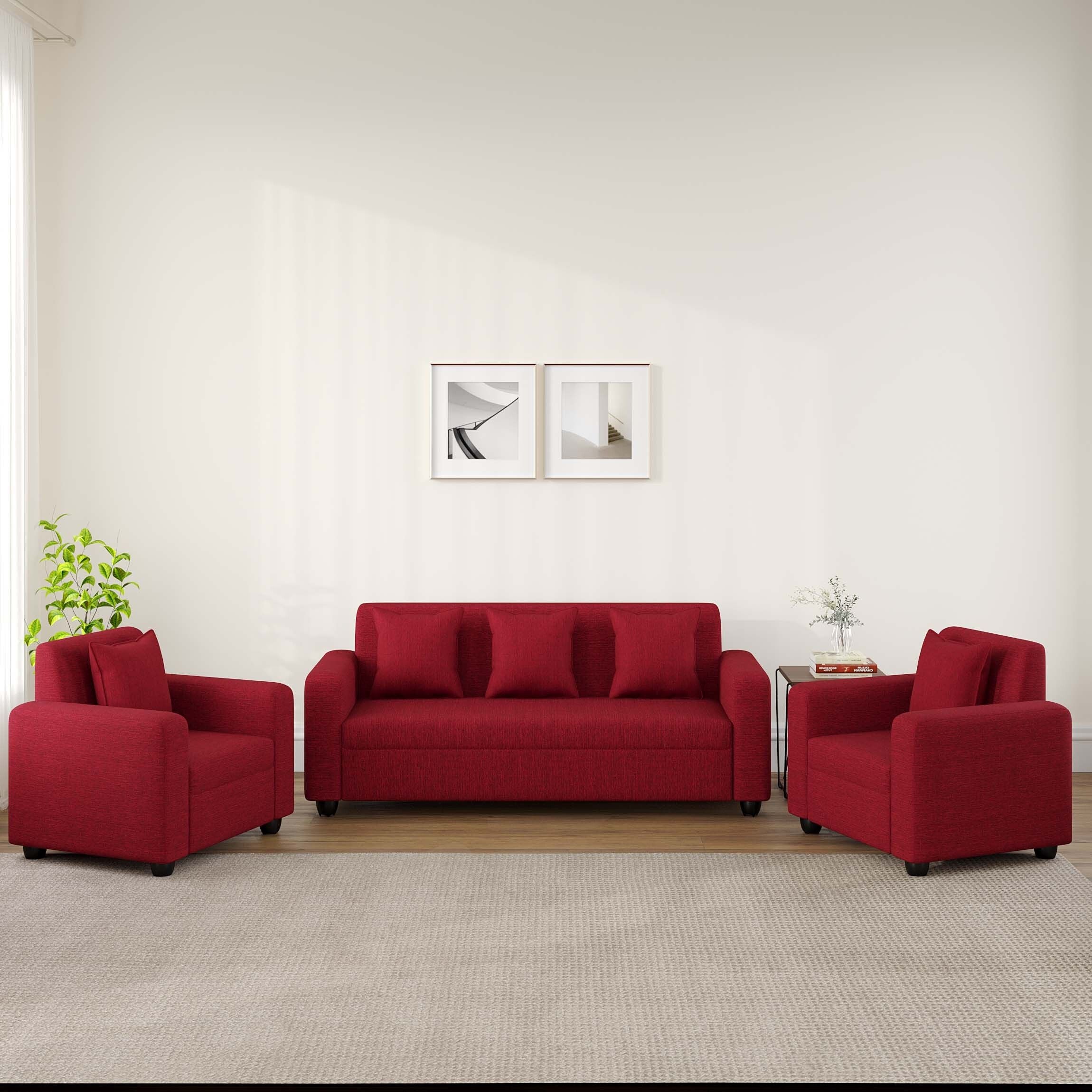 Cream Brown 3 + 1 + 1 Sofa by Westido