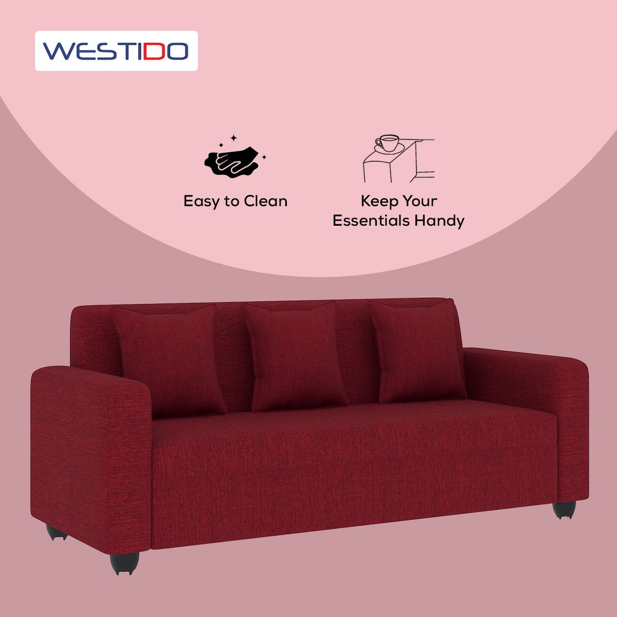 Cream Brown 3 + 1 + 1 Sofa by Westido
