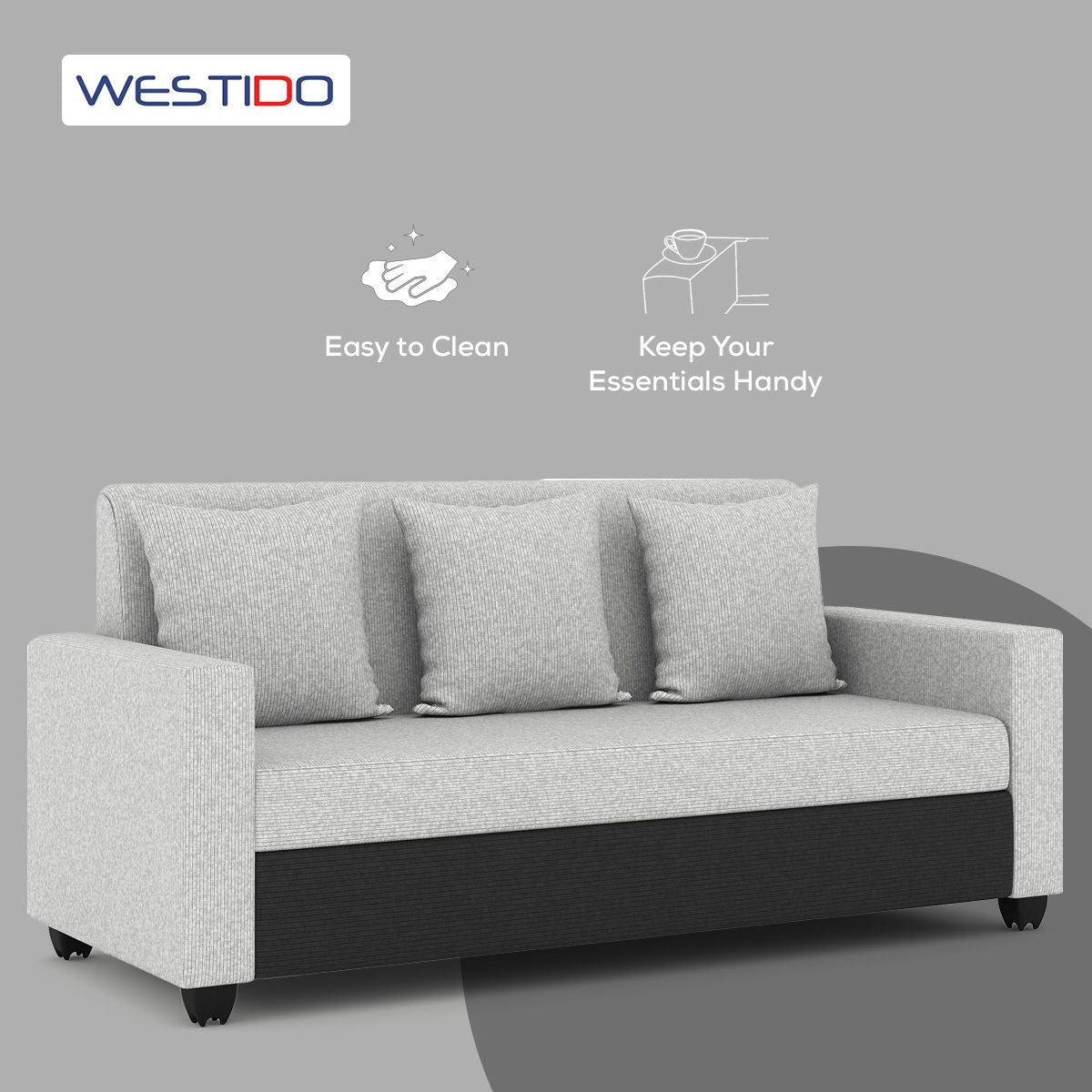 Westido Luxury 3 + 1 + 1 Sofa in Cream Brown Shade