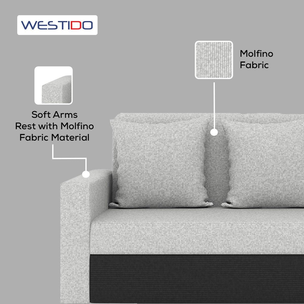 Westido Luxury 3 + 1 + 1 Sofa in Cream Brown Shade