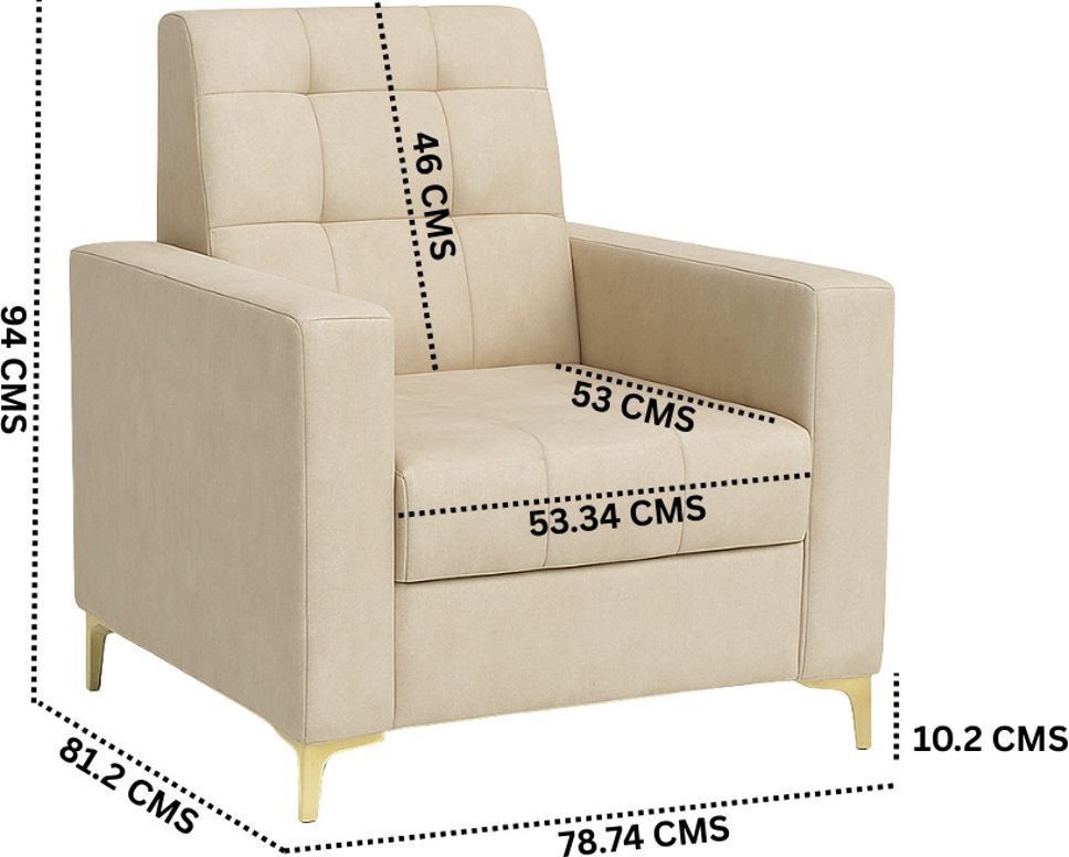 Westido Ella Sofa Set - Beige Fabric Fabric 3 + 1 + 1 Sofa Set (Beige, DIY(Do-It-Yourself))