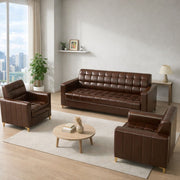 Westido Ella Leatherette Sofa Set 311 Leatherette 3 + 1 + 1 Sofa Set (Brown, DIY(Do-It-Yourself))