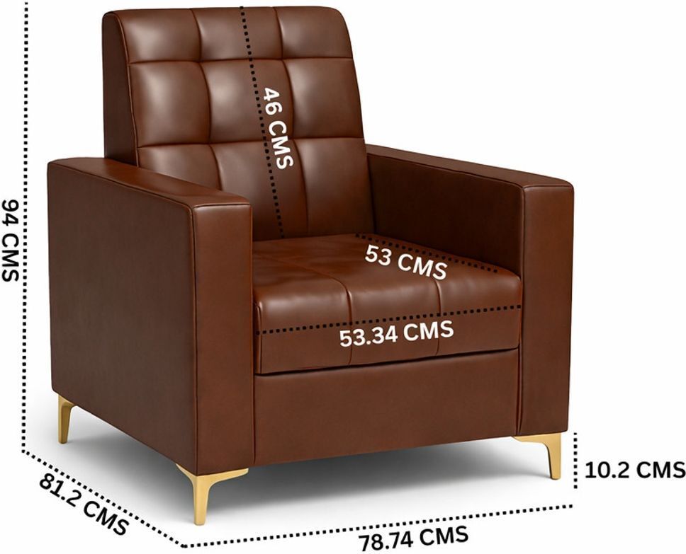 Westido Ella Leatherette Sofa Set 311 Leatherette 3 + 1 + 1 Sofa Set (Brown, DIY(Do-It-Yourself))