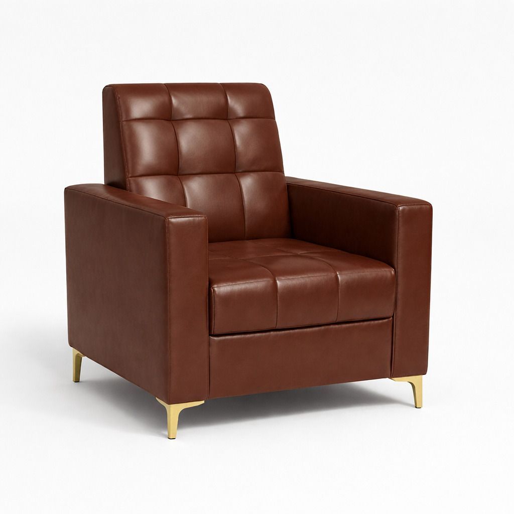 Westido Ella Leatherette Sofa Set 311 Leatherette 3 + 1 + 1 Sofa Set (Brown, DIY(Do-It-Yourself))