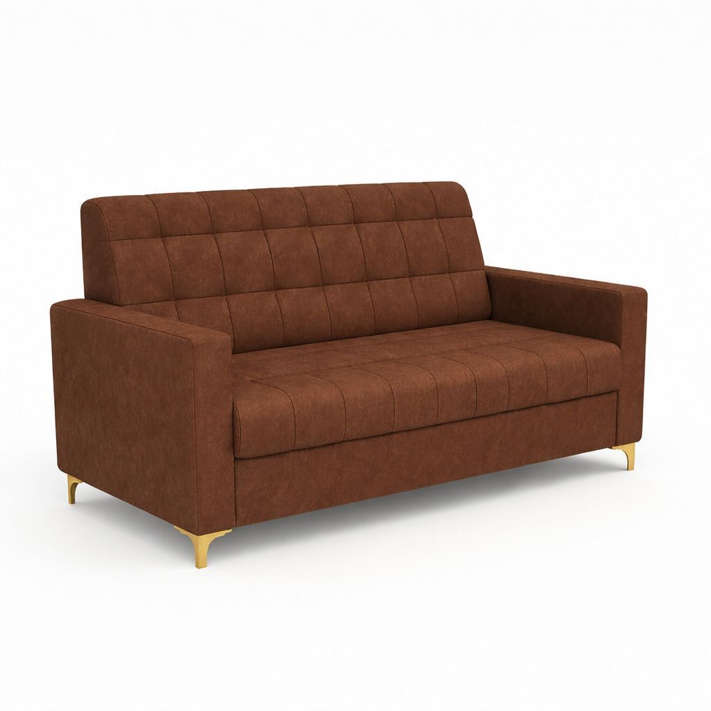 Westido Ella 3+1+1 Sofa Set Tufted Dark Brown Fabric 3 + 1 + 1 Sofa Set (Dark Brown, DIY(Do-It-Yourself))