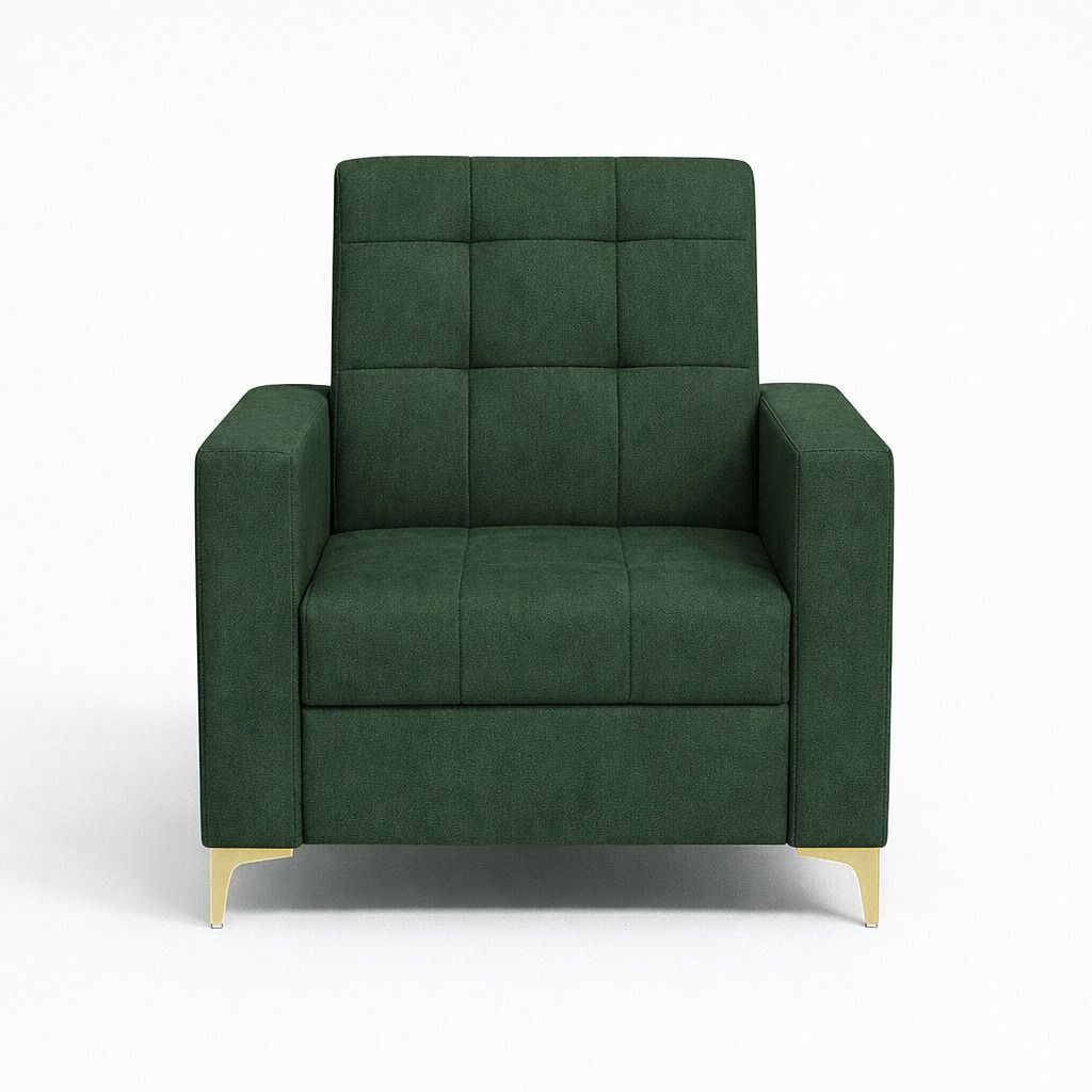 Westido Ella 3+1+1 Sofa Set Tufted Dark Green Fabric 3 + 1 + 1 Sofa Set (Dark Green, DIY(Do-It-Yourself))