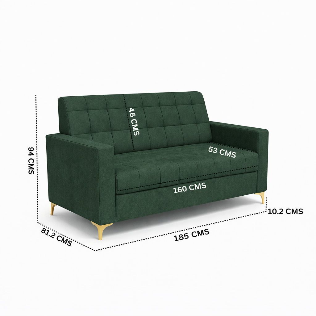 Westido Ella 3+1+1 Sofa Set Tufted Dark Green Fabric 3 + 1 + 1 Sofa Set (Dark Green, DIY(Do-It-Yourself))