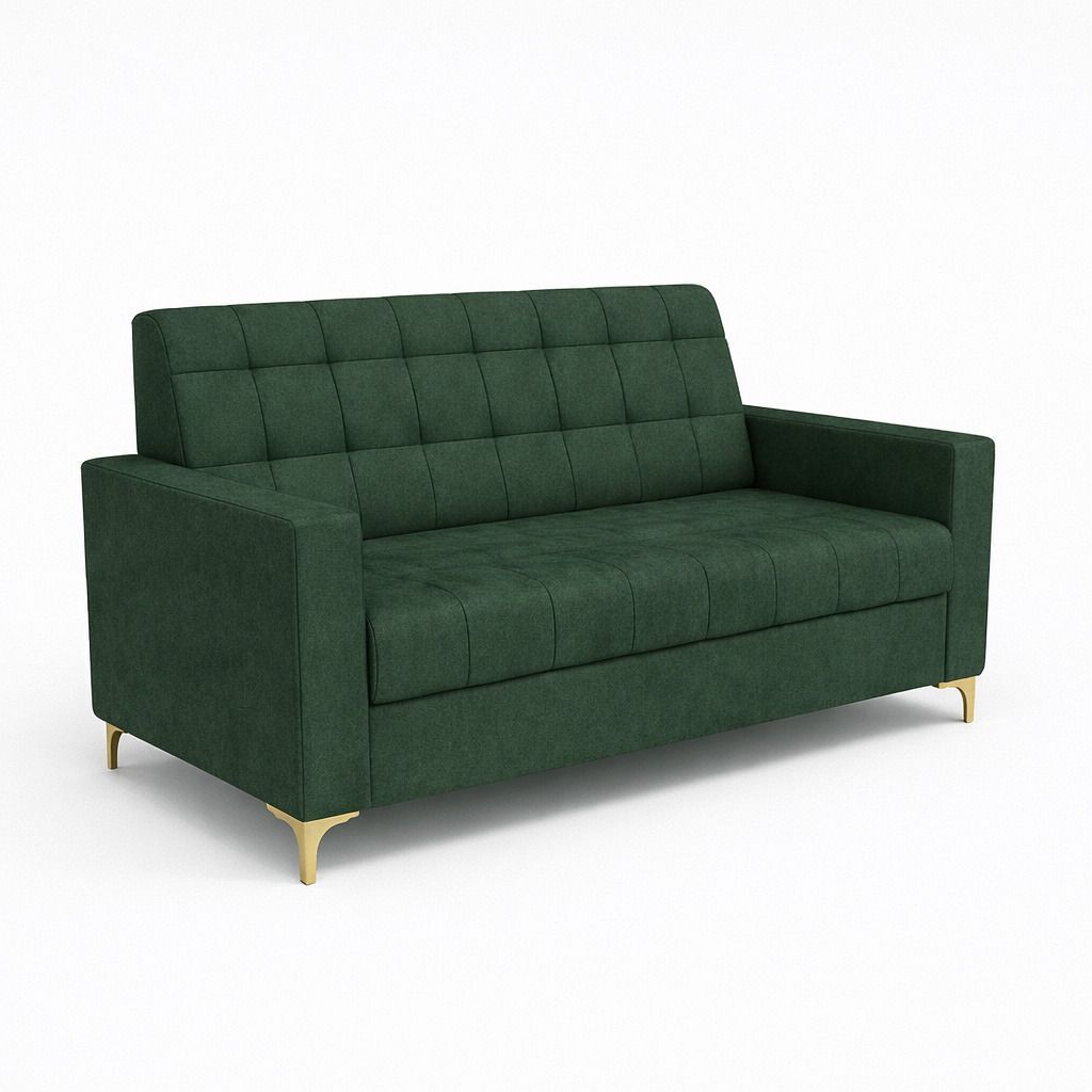 Westido Ella 3+1+1 Sofa Set Tufted Dark Green Fabric 3 + 1 + 1 Sofa Set (Dark Green, DIY(Do-It-Yourself))