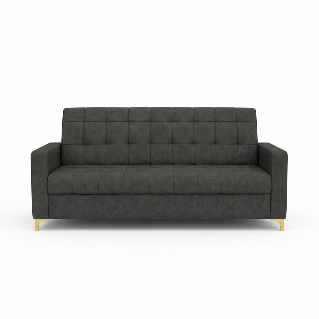Westido Ella 3+1+1 Sofa Set Tufted Dark Grey Fabric 3 + 1 + 1 Sofa Set (Dark Grey, DIY(Do-It-Yourself))