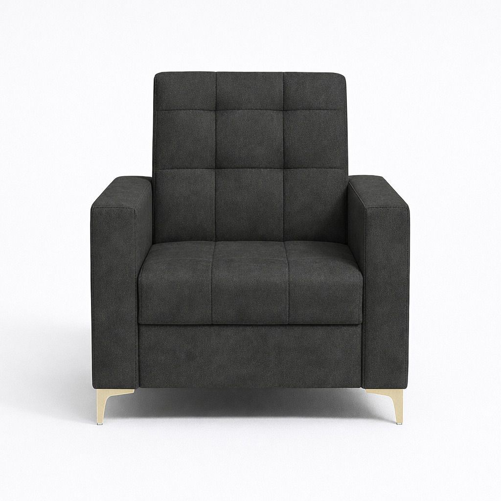 Westido Ella 3+1+1 Sofa Set Tufted Dark Grey Fabric 3 + 1 + 1 Sofa Set (Dark Grey, DIY(Do-It-Yourself))