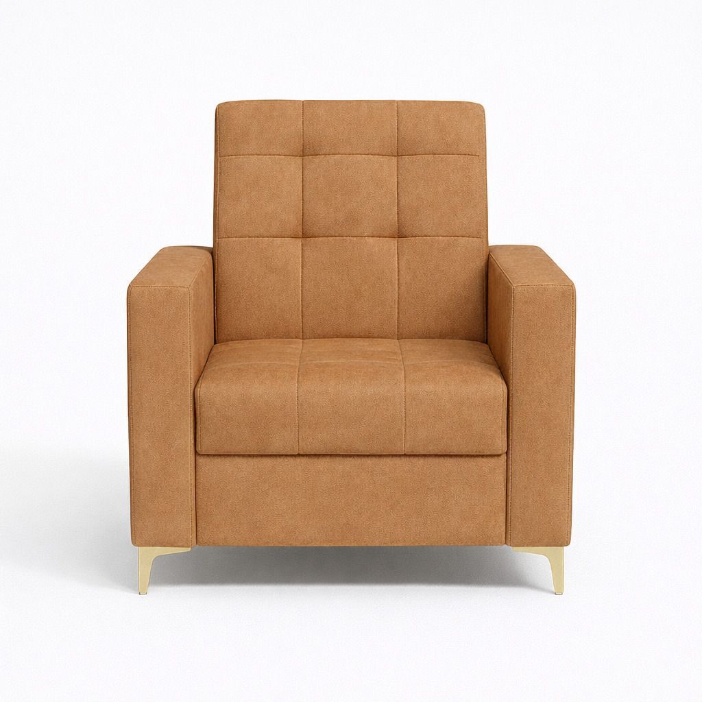 Westido Ella 3+1+1 Sofa Set Tufted Light Brown Fabric 3 + 1 + 1 Sofa Set (Light Brown, DIY(Do-It-Yourself))