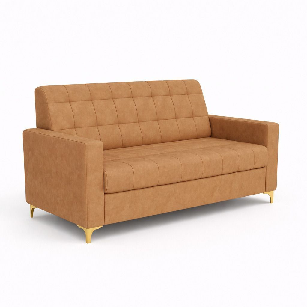 Westido Ella 3+1+1 Sofa Set Tufted Light Brown Fabric 3 + 1 + 1 Sofa Set (Light Brown, DIY(Do-It-Yourself))