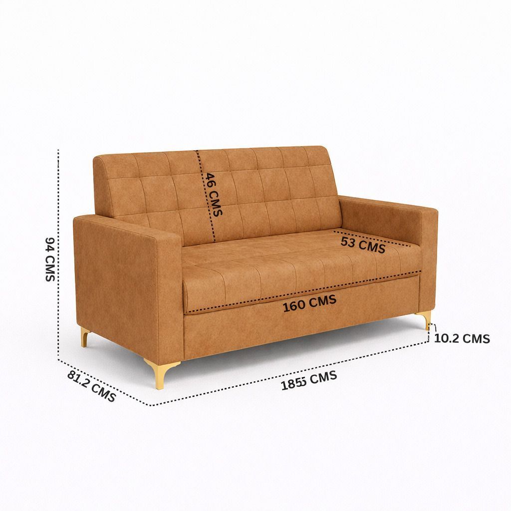 Westido Ella 3+1+1 Sofa Set Tufted Light Brown Fabric 3 + 1 + 1 Sofa Set (Light Brown, DIY(Do-It-Yourself))