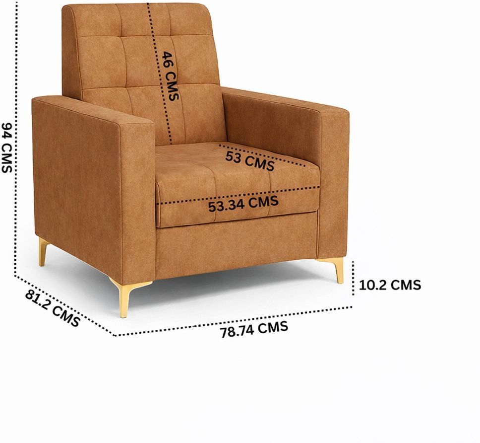 Westido Ella 3+1+1 Sofa Set Tufted Light Brown Fabric 3 + 1 + 1 Sofa Set (Light Brown, DIY(Do-It-Yourself))