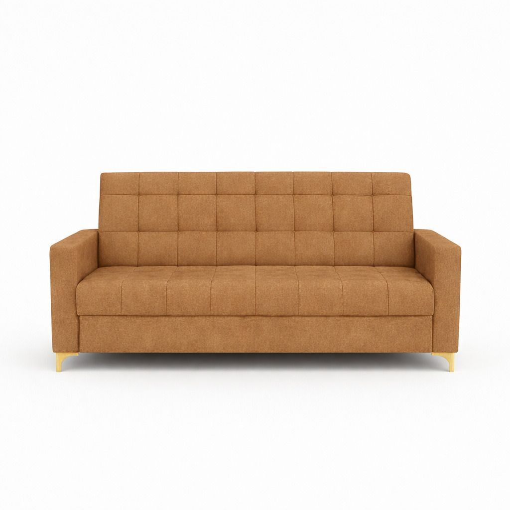 Westido Ella 3+1+1 Sofa Set Tufted Light Brown Fabric 3 + 1 + 1 Sofa Set (Light Brown, DIY(Do-It-Yourself))