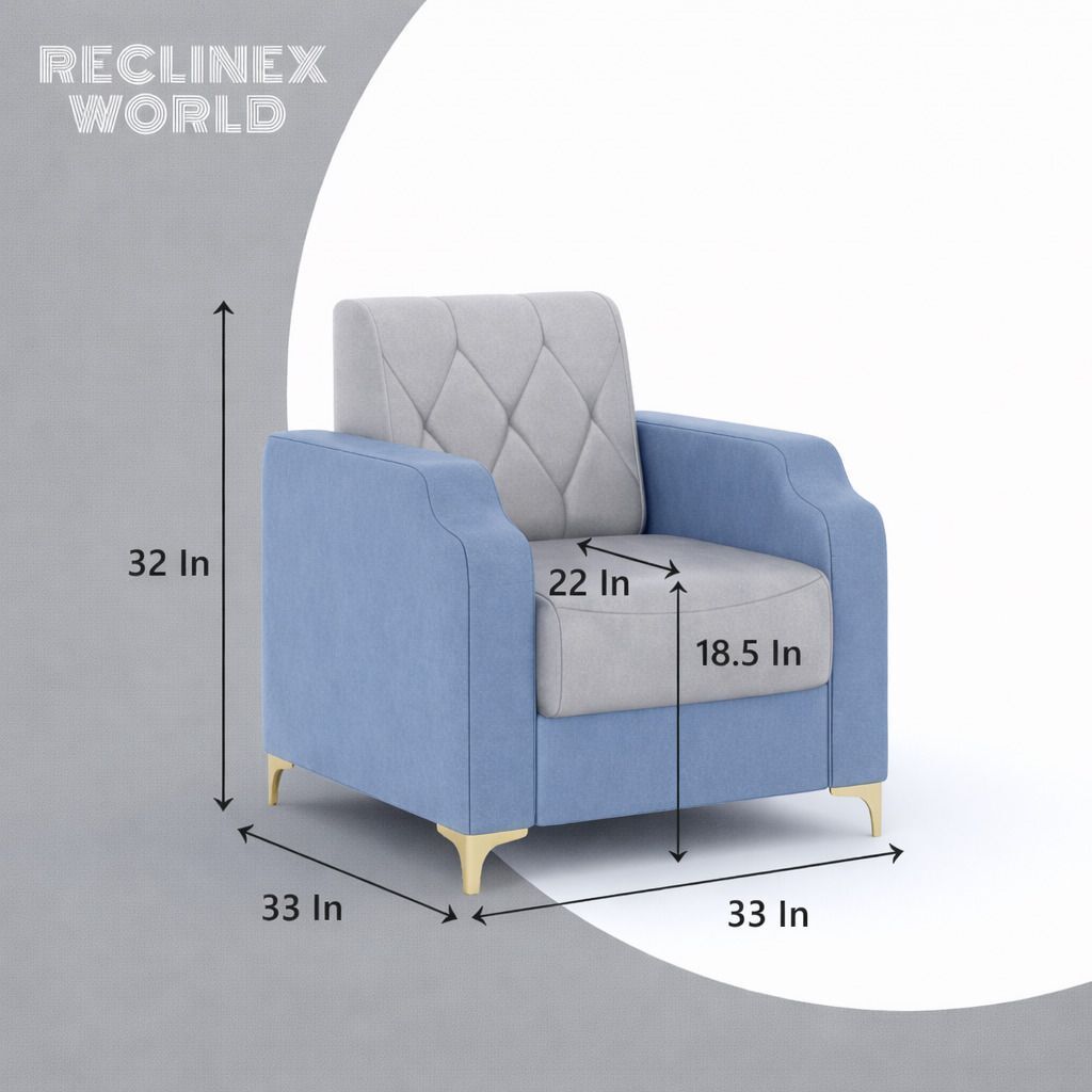 Westido Super Dual Tone Fabric Sofa Set 311 Fabric 3 + 1 + 1 Sofa Set (Blue, Grey, DIY(Do-It-Yourself))