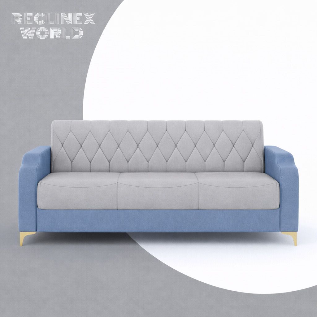 Westido Super Dual Tone Fabric Sofa Set 311 Fabric 3 + 1 + 1 Sofa Set (Blue, Grey, DIY(Do-It-Yourself))