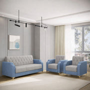 Westido Super Dual Tone Fabric Sofa Set 311 Fabric 3 + 1 + 1 Sofa Set (Blue, Grey, DIY(Do-It-Yourself))