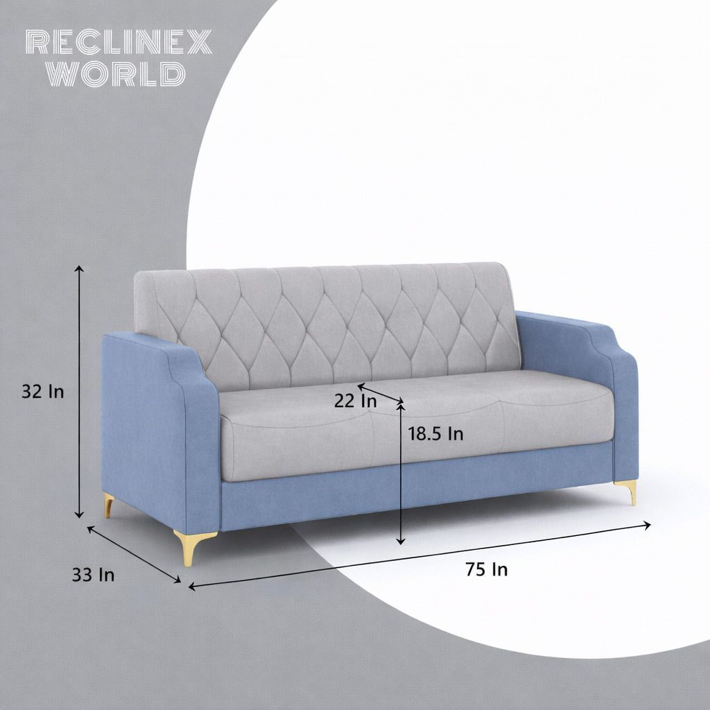Westido Super Dual Tone Fabric Sofa Set 311 Fabric 3 + 1 + 1 Sofa Set (Blue, Grey, DIY(Do-It-Yourself))