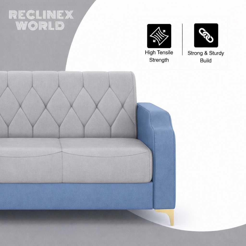 Westido Super Dual Tone Fabric Sofa Set 311 Fabric 3 + 1 + 1 Sofa Set (Blue, Grey, DIY(Do-It-Yourself))