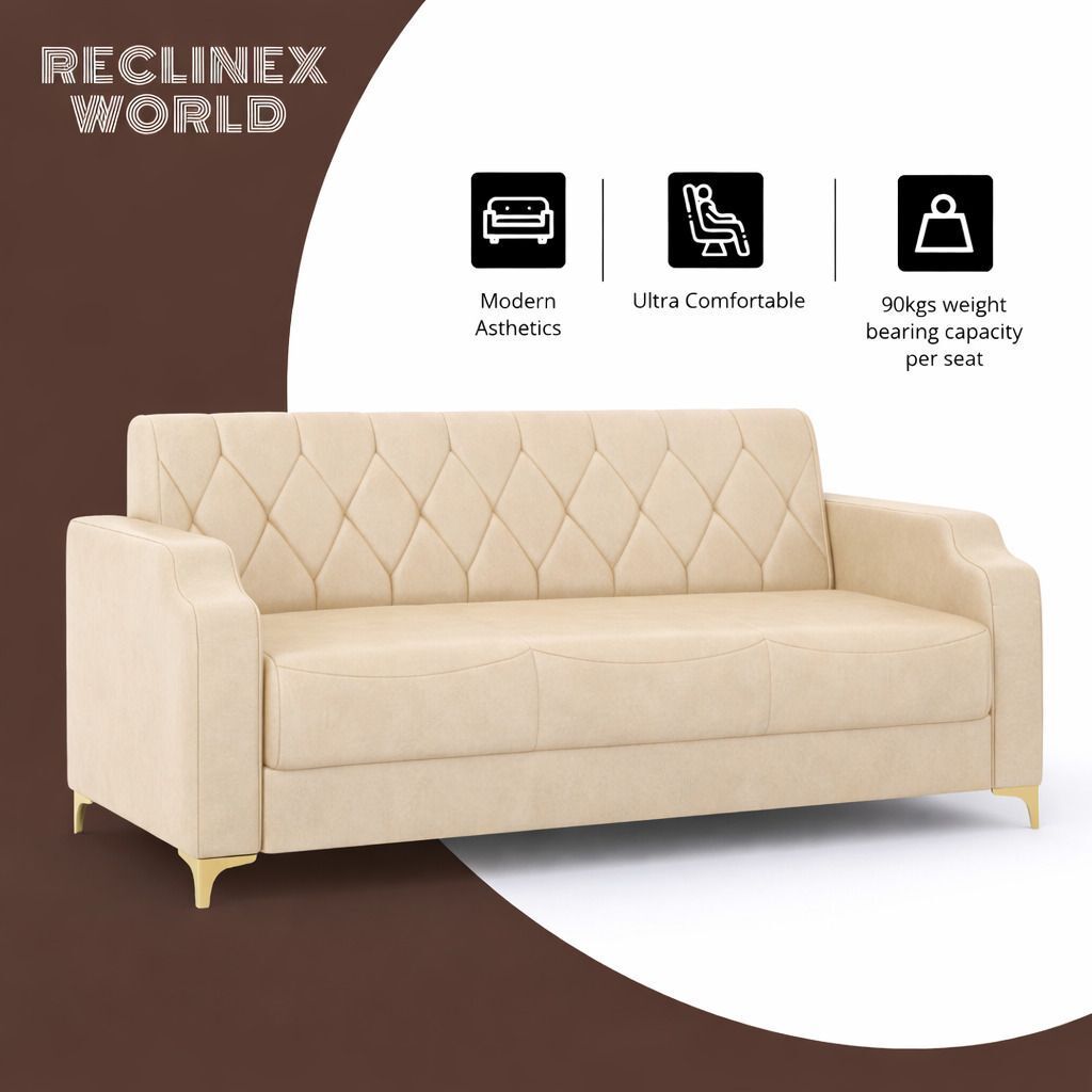 Westido Super Sofa Set 3+1+1 Beige Leatherette Leatherette 3 + 1 + 1 Sofa Set (Beige, DIY(Do-It-Yourself))