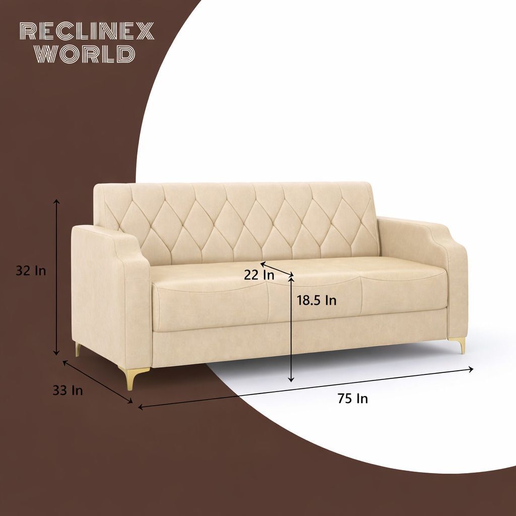 Westido Super Sofa Set 3+1+1 Beige Leatherette Leatherette 3 + 1 + 1 Sofa Set (Beige, DIY(Do-It-Yourself))