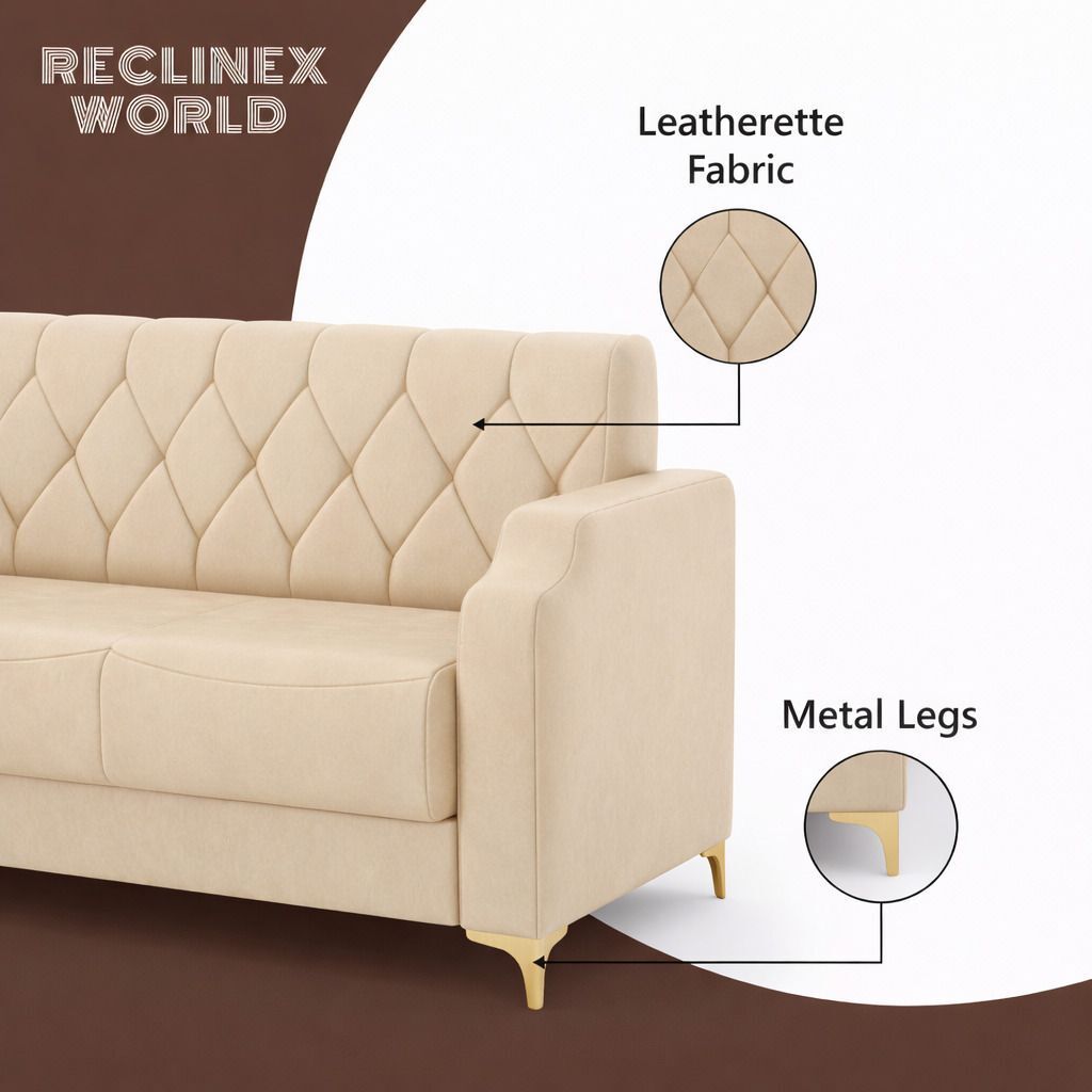 Westido Super Sofa Set 3+1+1 Beige Leatherette Leatherette 3 + 1 + 1 Sofa Set (Beige, DIY(Do-It-Yourself))