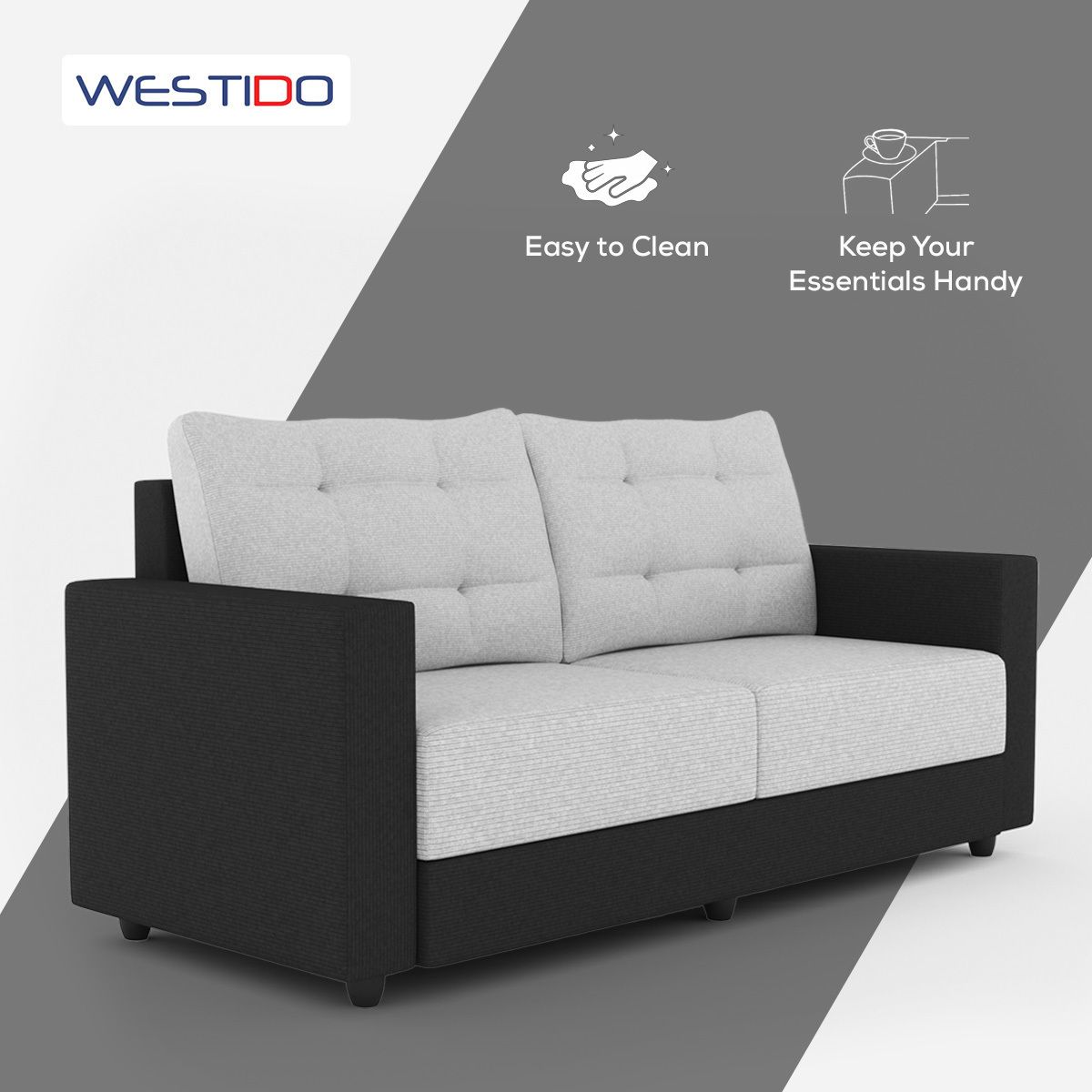 Westido Modern 3 + 1 + 1 Sofa (Cream Brown)