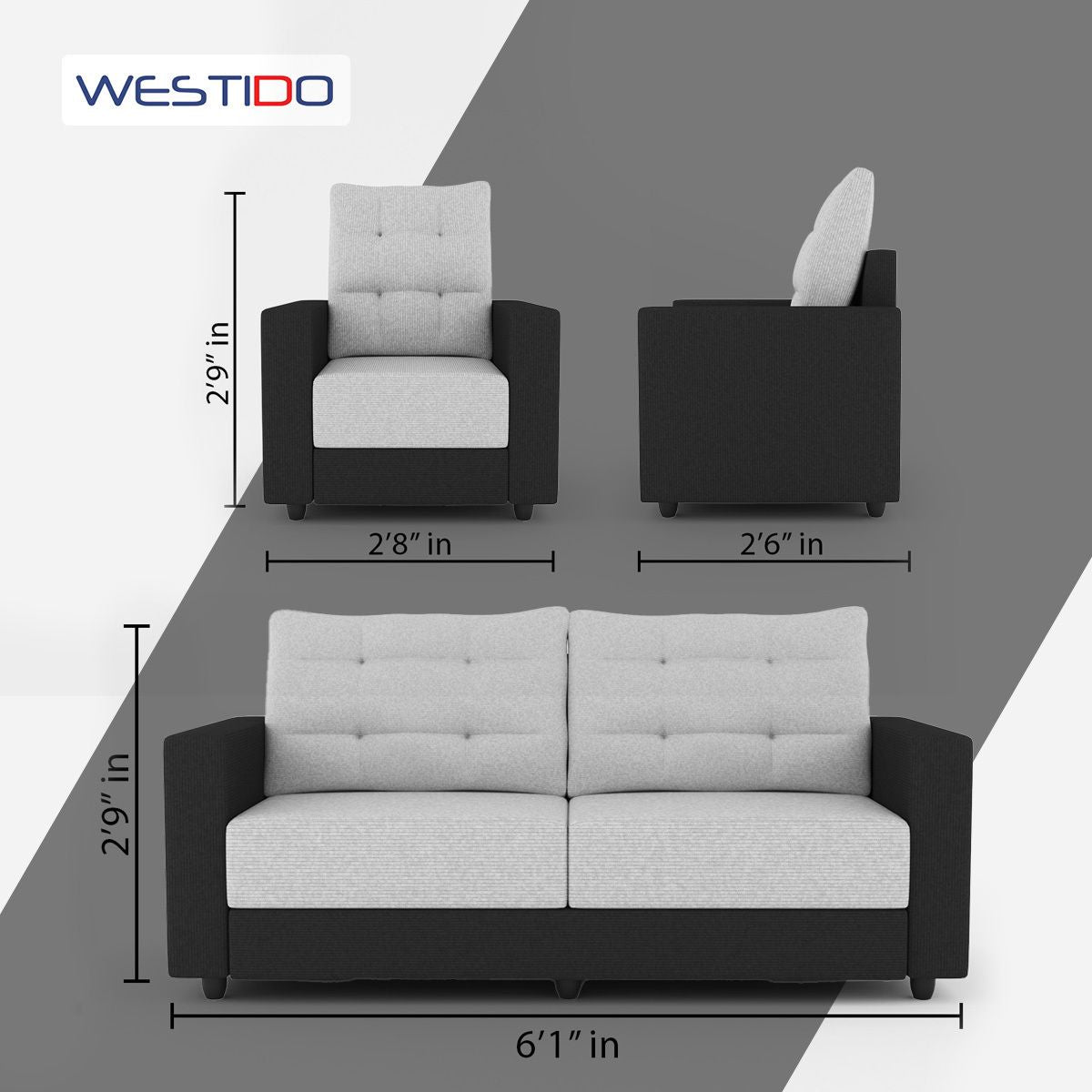 Westido Modern 3 + 1 + 1 Sofa (Cream Brown)