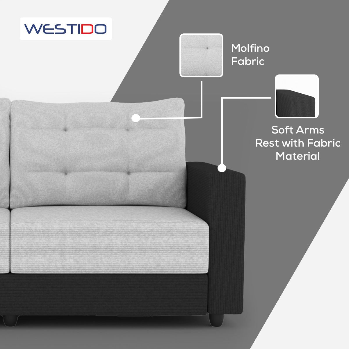 Westido Modern 3 + 1 + 1 Sofa (Cream Brown)