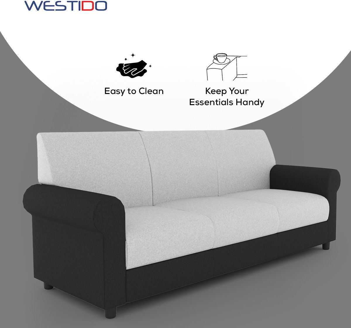 Westido Cream Brown 3 + 1 + 1 Living Room Sofa