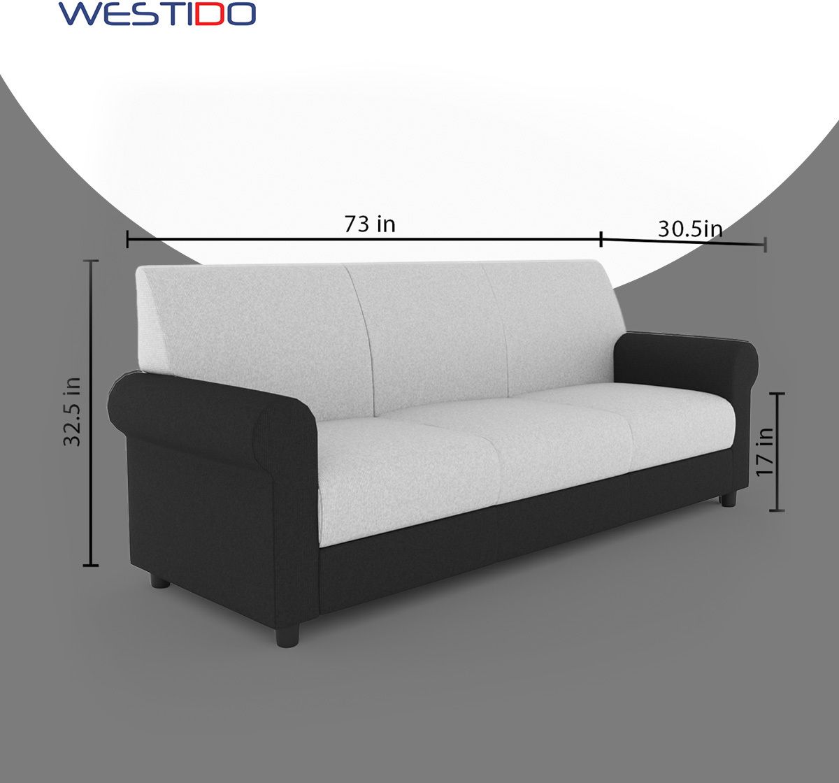 Westido Cream Brown 3 + 1 + 1 Living Room Sofa