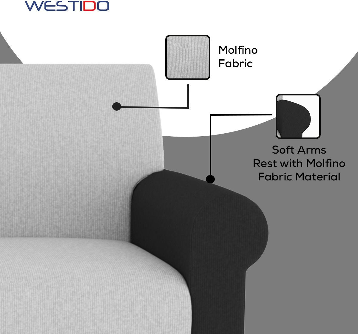 Westido Cream Brown 3 + 1 + 1 Living Room Sofa