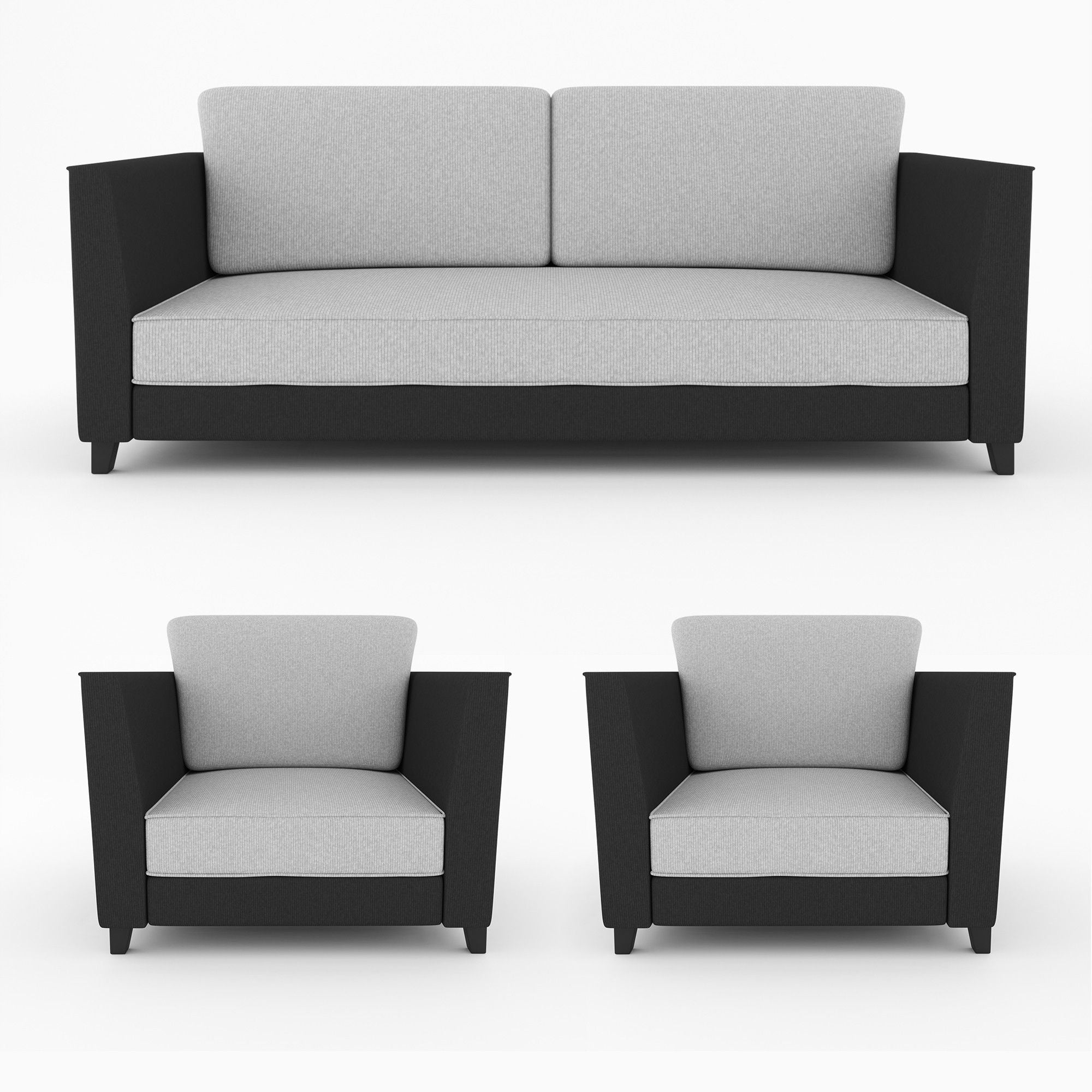 Cream Brown 3 + 1 + 1 Sofa by Westido