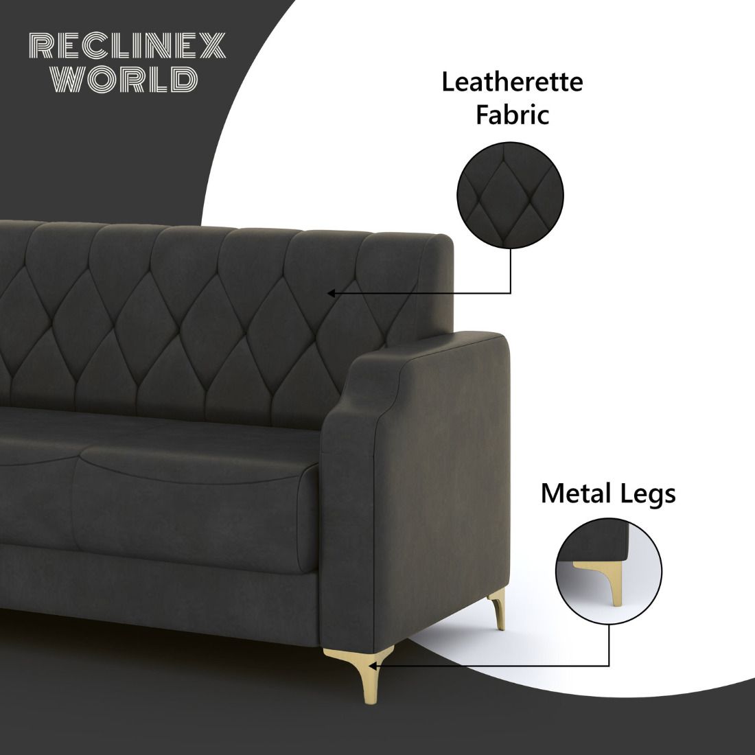 RECLINEX INDIA Premium Cream Brown 3 + 1 + 1 Sofa Set