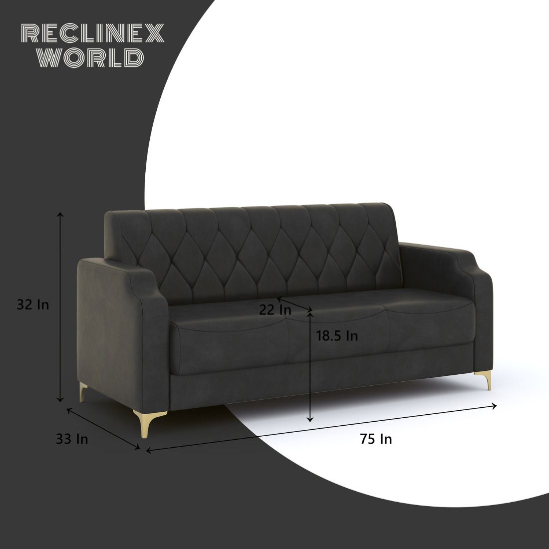 RECLINEX INDIA Premium Cream Brown 3 + 1 + 1 Sofa Set