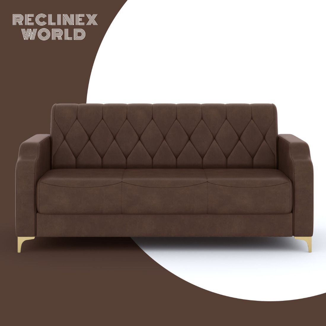 Cream Brown 3 + 1 + 1 Sofa by RECLINEX INDIA