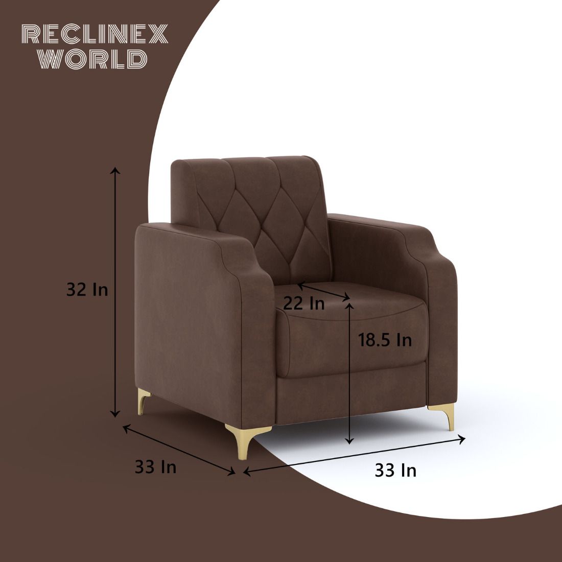 Cream Brown 3 + 1 + 1 Sofa by RECLINEX INDIA