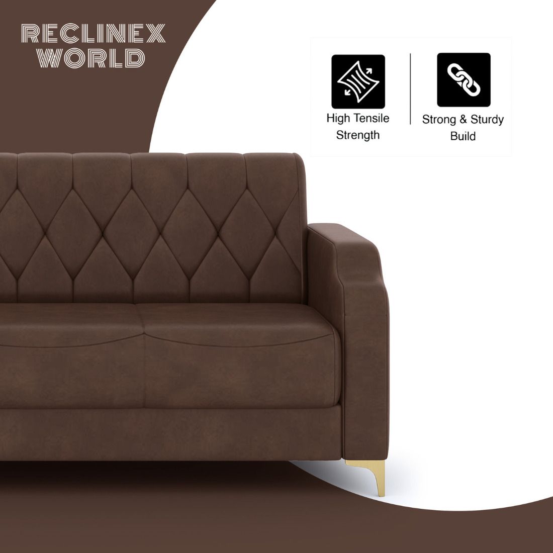 Cream Brown 3 + 1 + 1 Sofa by RECLINEX INDIA