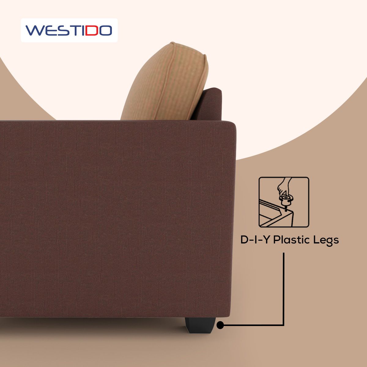 Westido Luxury 3 + 1 + 1 Sofa in Cream Brown Shade